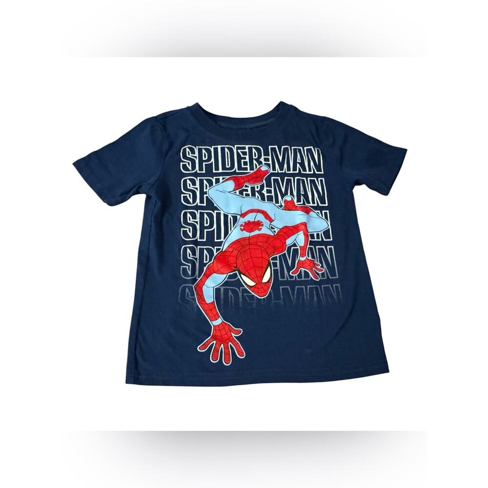 Spider-Man Graphic Short Sleeve Tee in Navy Blue and Red Toddler Size 4